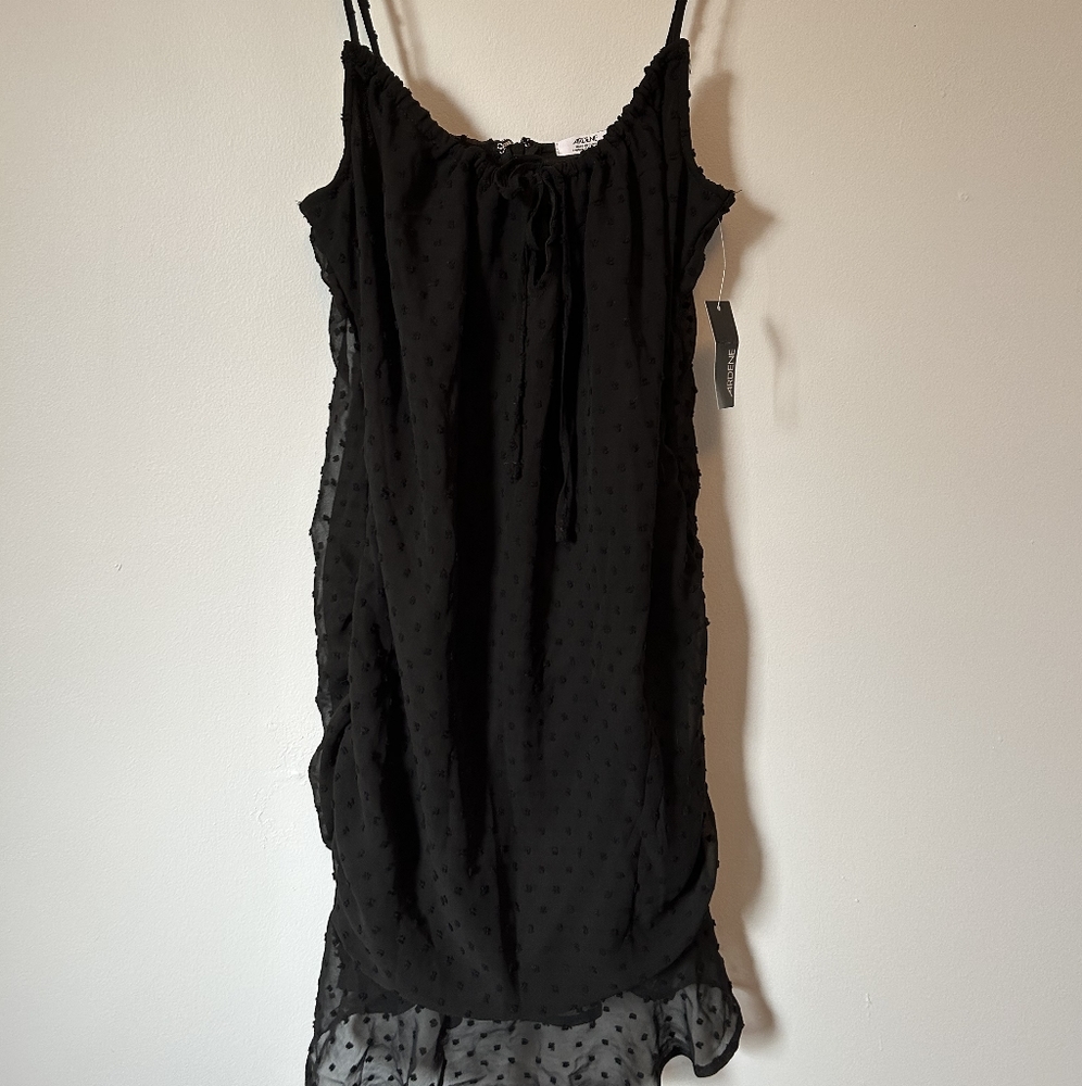 Ardene black swiss dot mini dress size M